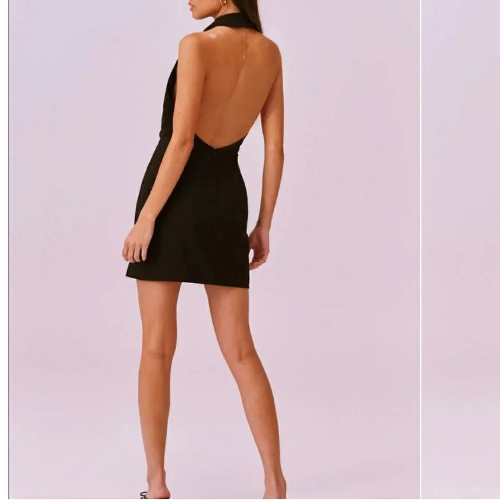 Finders Keepers Mae Halter Black MiniDress Sz 8/L Party LBD Capsule Formal Vegas